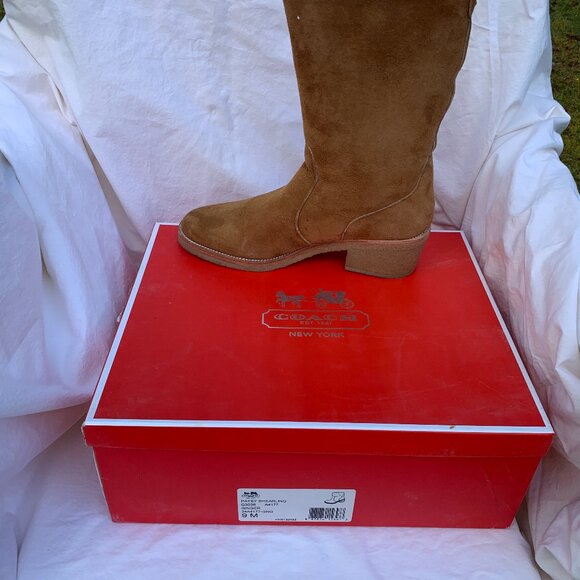 Coach Patsy Shearling Boots in Ginger Size 9 - Picture 1 of 5